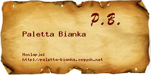 Paletta Bianka névjegykártya